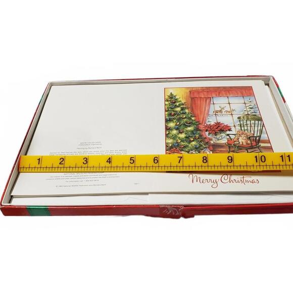 Vintage 1993 NWF Christmas Cards by Barbara Barth White - Lot of 10 Unused - Picture 9 of 10